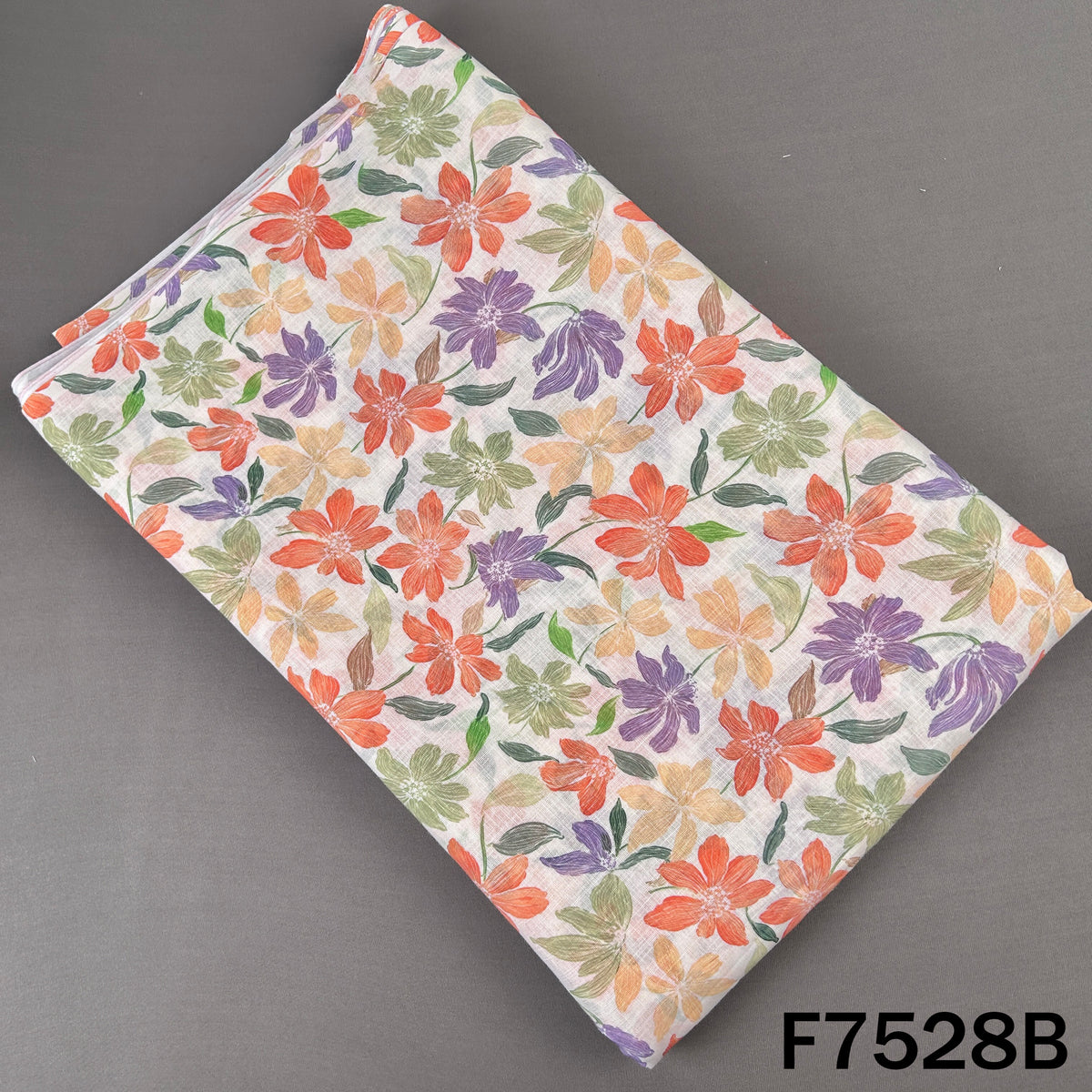 Printed Linen Cotton Fabric - F7528