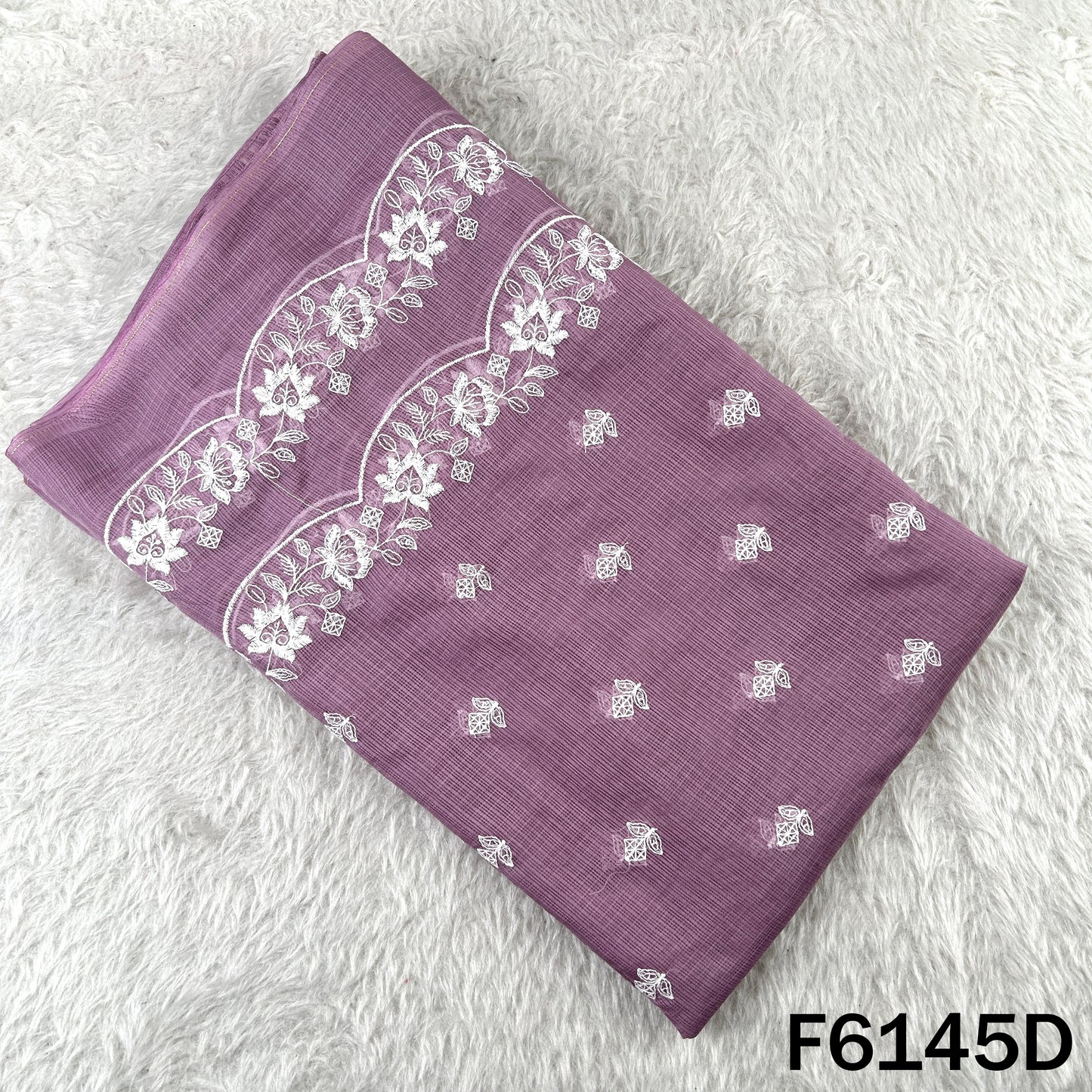 Thread Sequins Embroidered Kota Cotton Dupatta Fabric - F6145