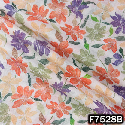 Printed Linen Cotton Fabric - F7528