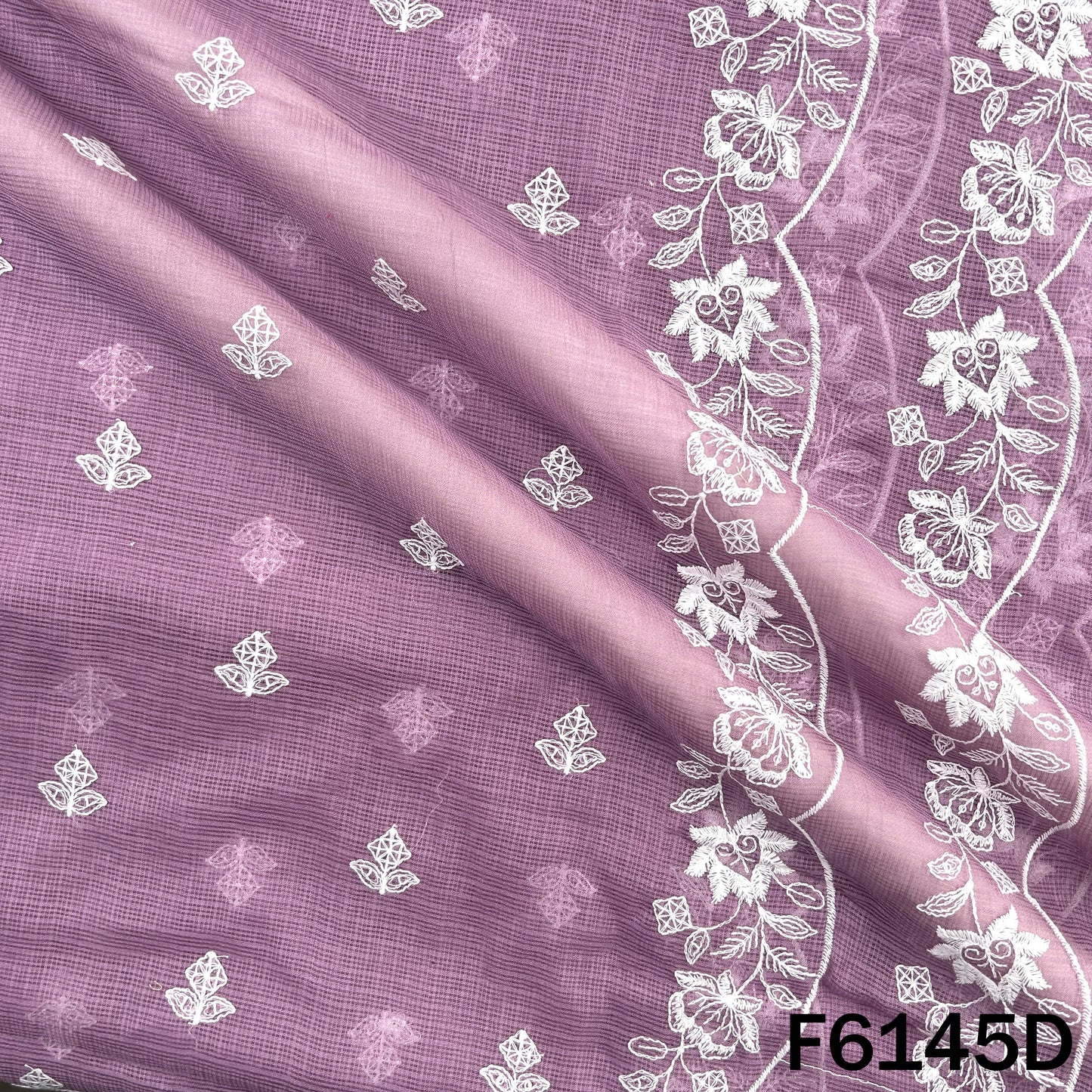 Thread Sequins Embroidered Kota Cotton Dupatta Fabric - F6145