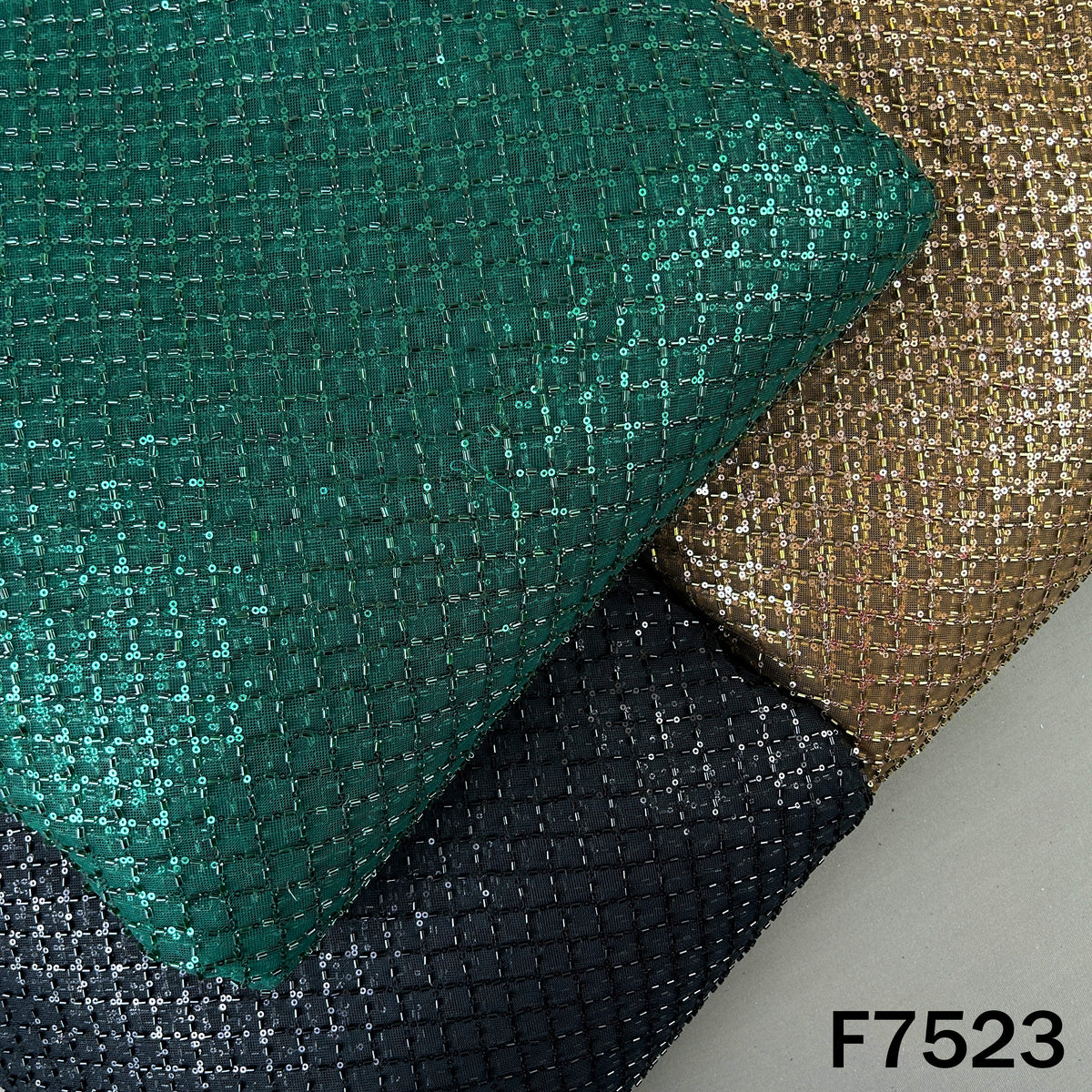Cut Dana Sequins Embroidered Net Fabric - F7523