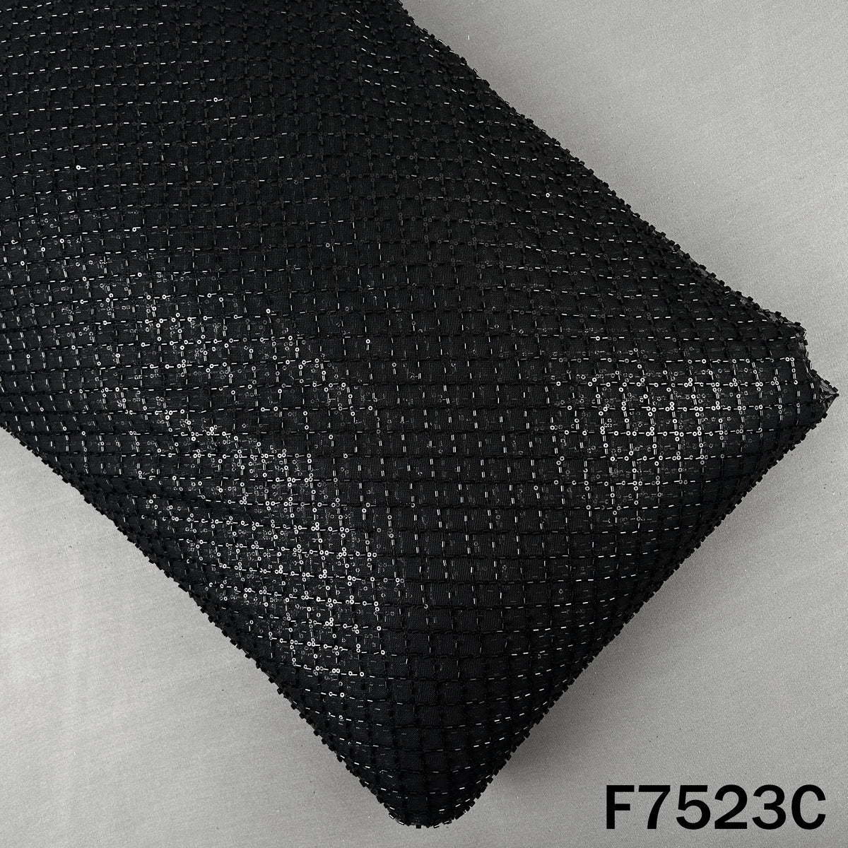 Cut Dana Sequins Embroidered Net Fabric - F7523