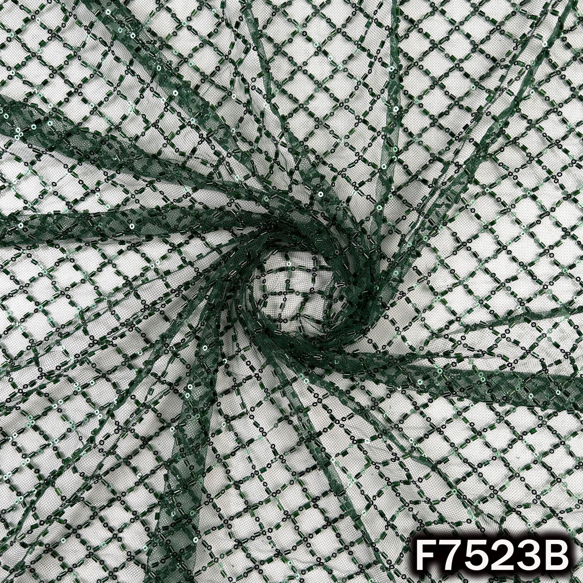 Cut Dana Sequins Embroidered Net Fabric - F7523