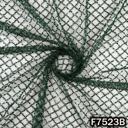 Cut Dana Sequins Embroidered Net Fabric - F7523