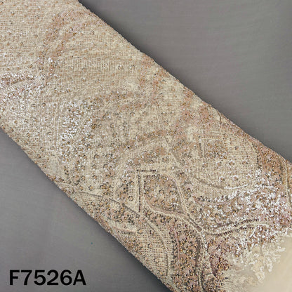 Cut Dana Thread Sequins Embroidered Net Fabric - F7526