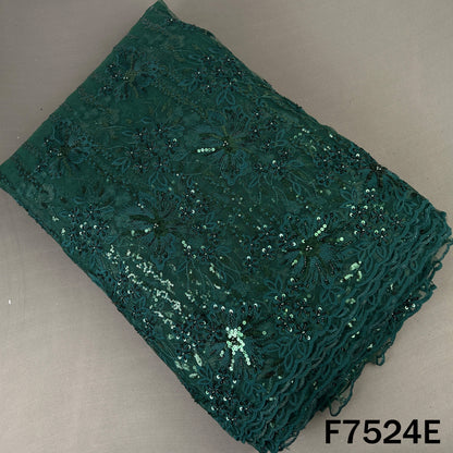 Cut Dana Thread Sequins Embroidered Net Fabric - F7524