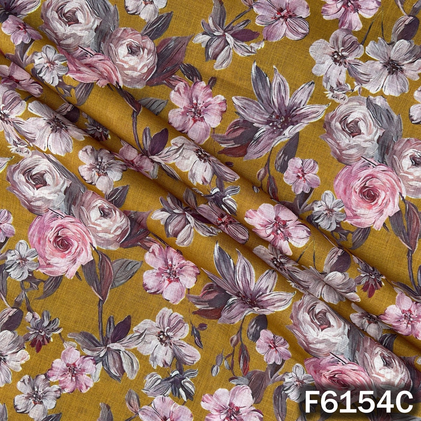 Printed Linen Cotton Fabric - F6154