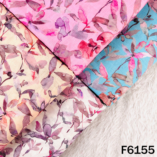 Printed Linen Cotton Fabric - F6155