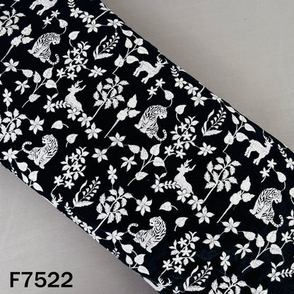 Thread Sequins Embroidered Velvet Fabric - F7522