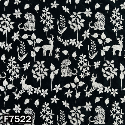 Thread Sequins Embroidered Velvet Fabric - F7522