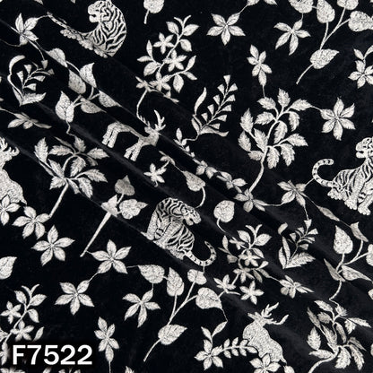 Thread Sequins Embroidered Velvet Fabric - F7522