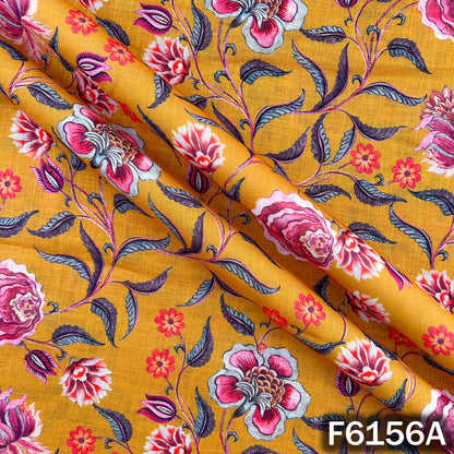 Printed Linen Cotton Fabric - F6156