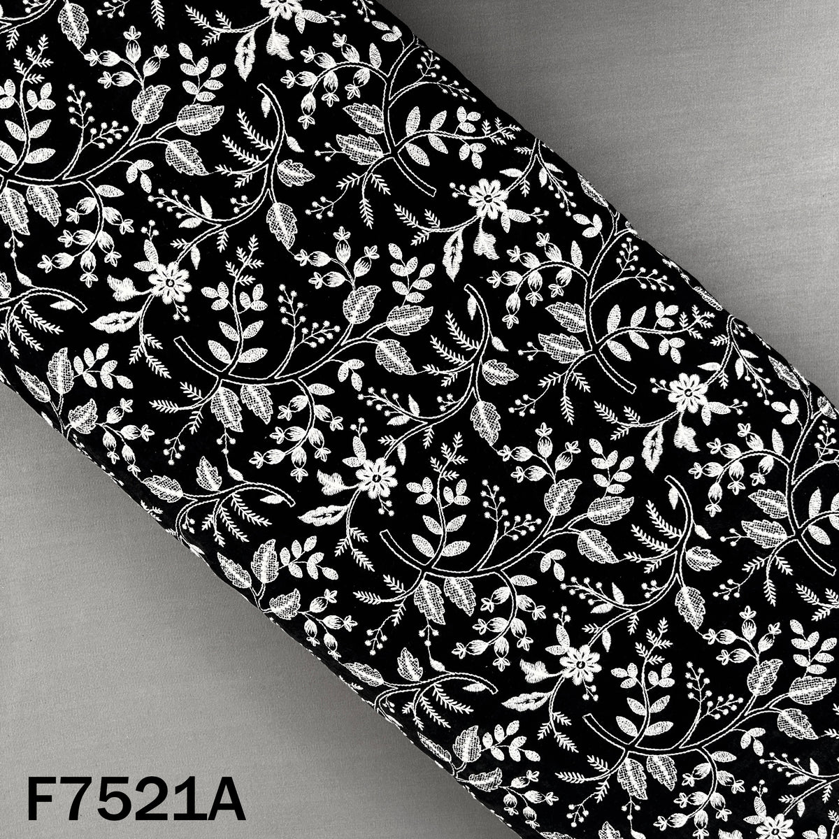 Thread Sequins Embroidered Velvet Fabric - F7521
