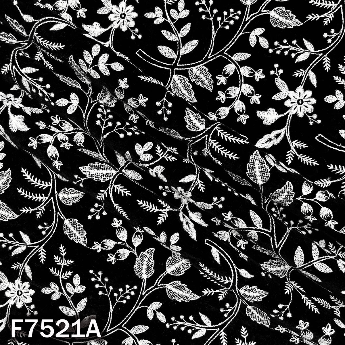 Thread Sequins Embroidered Velvet Fabric - F7521