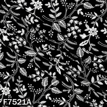 Thread Sequins Embroidered Velvet Fabric - F7521