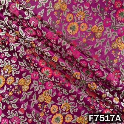 Zari Thread Embroidered Banarasi Silk Fabric - F7517