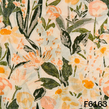 Printed Linen Cotton Fabric - F6163
