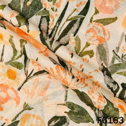 Printed Linen Cotton Fabric - F6163