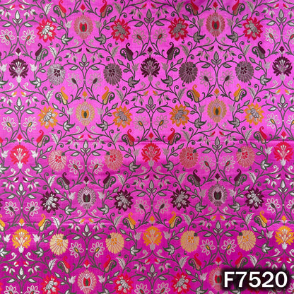 Zari Thread Embroidered Banarasi Silk Fabric - F7520