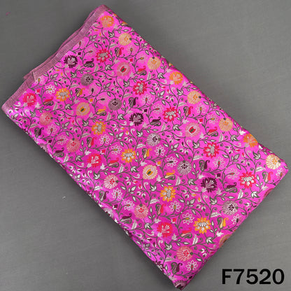 Zari Thread Embroidered Banarasi Silk Fabric - F7520