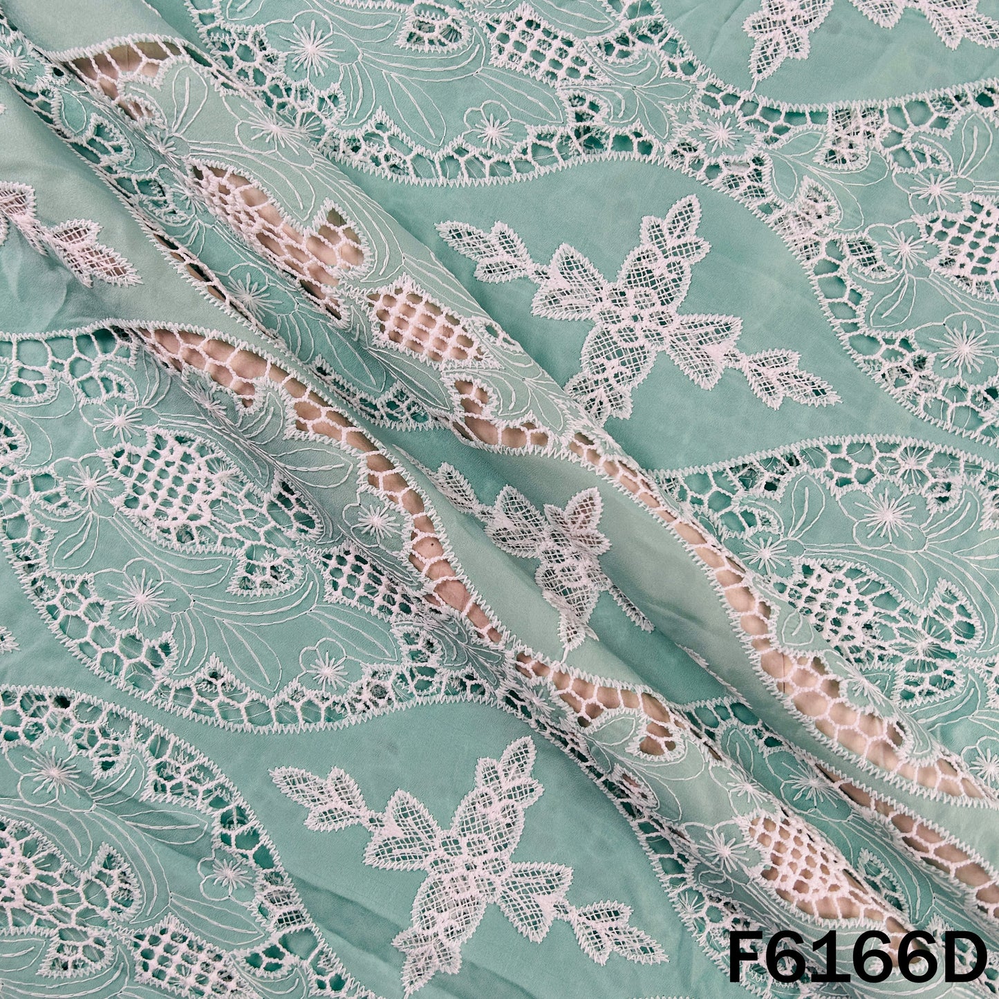 Imported Cut Work Crepe Fabric - F6166