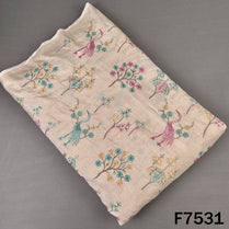 Thread Sequins Embroidered Dola Silk Fabric - F7531