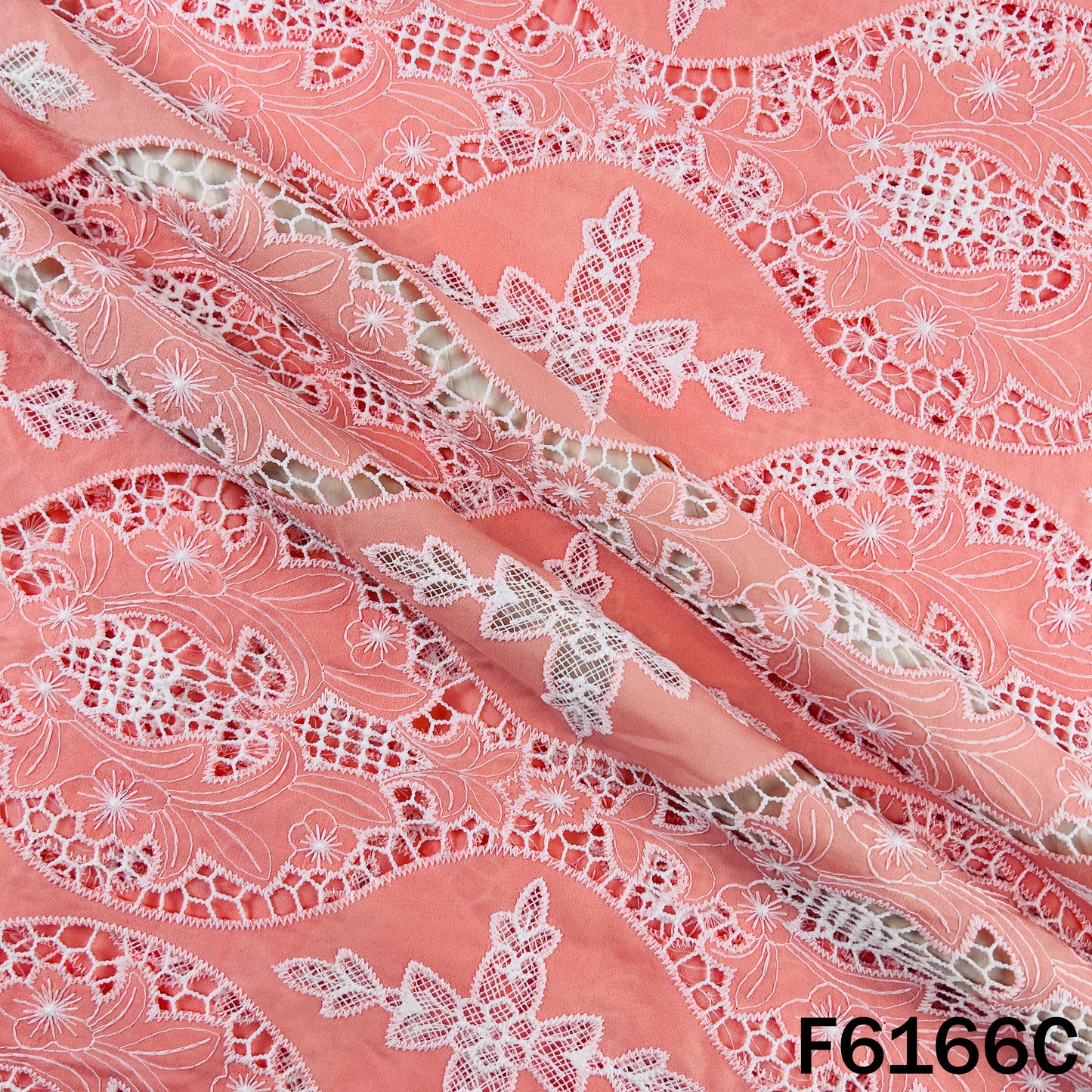 Imported Cut Work Crepe Fabric - F6166