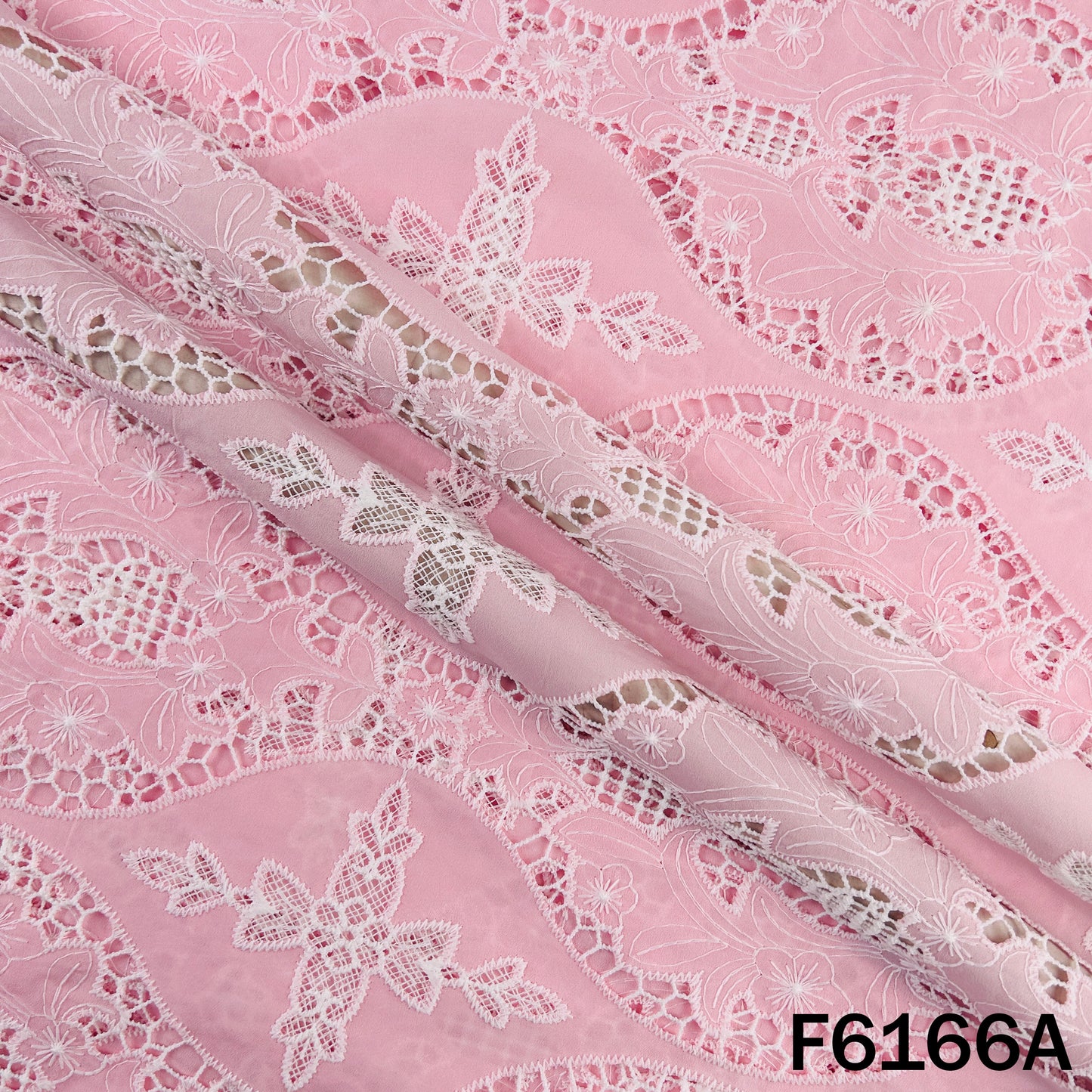 Imported Cut Work Crepe Fabric - F6166
