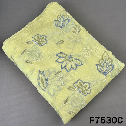 Thread Embroidered Mul Chanderi Fabric - F7530