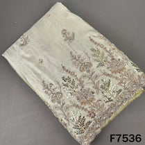 Dyeable Cut Dana Zari Sequins Embroidered Shimmer Tissue Fabric - F7536