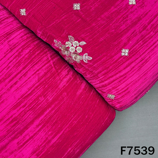 Cut Dana Zari Sequins Embroidered Crush Velvet Fabric - F7539