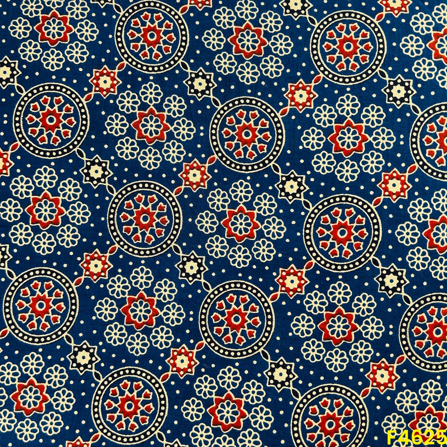 Ajrak Print Cambric Cotton Fabric- F4625