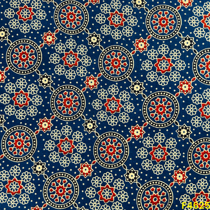 Ajrak Print Cambric Cotton Fabric- F4625