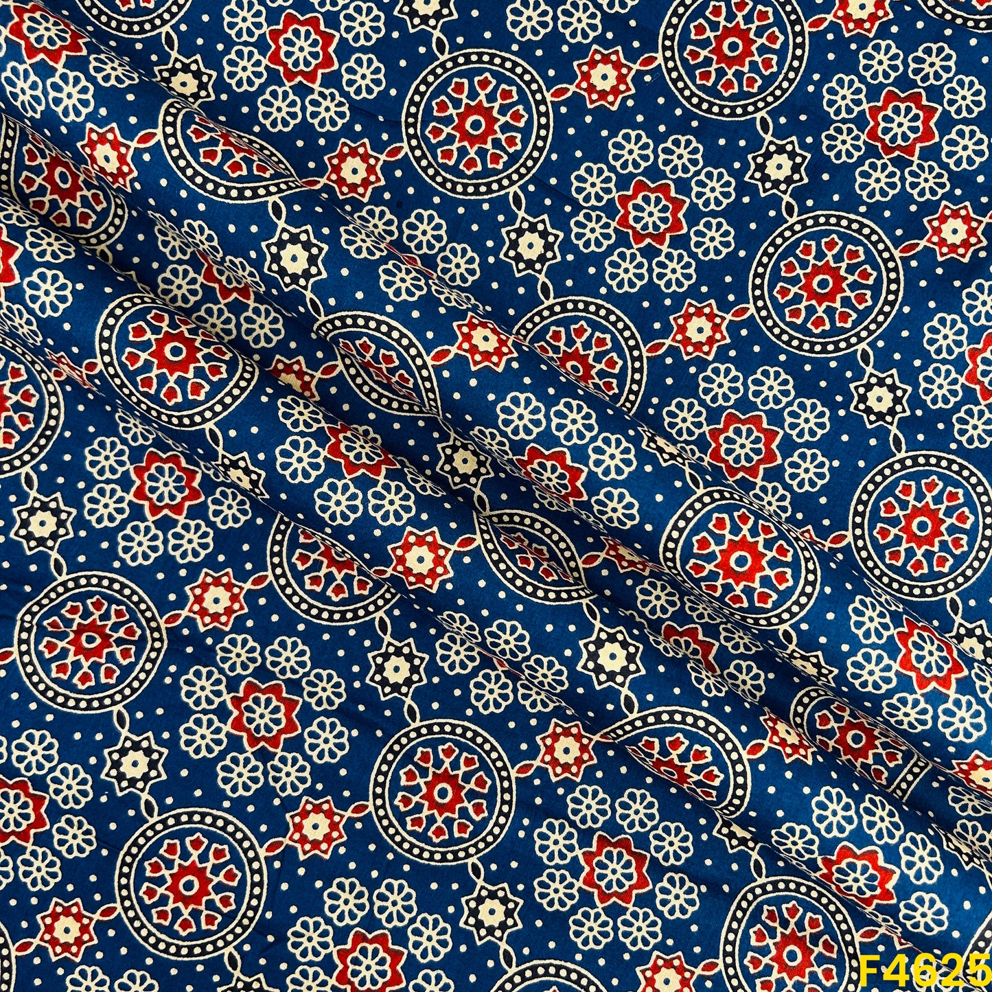 Ajrak Print Cambric Cotton Fabric- F4625