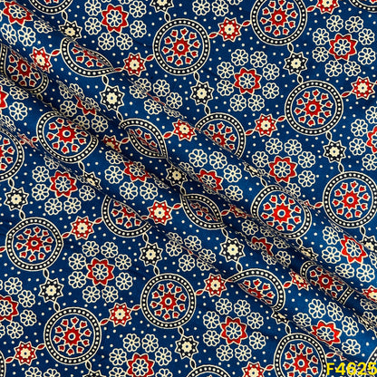 Ajrak Print Cambric Cotton Fabric- F4625