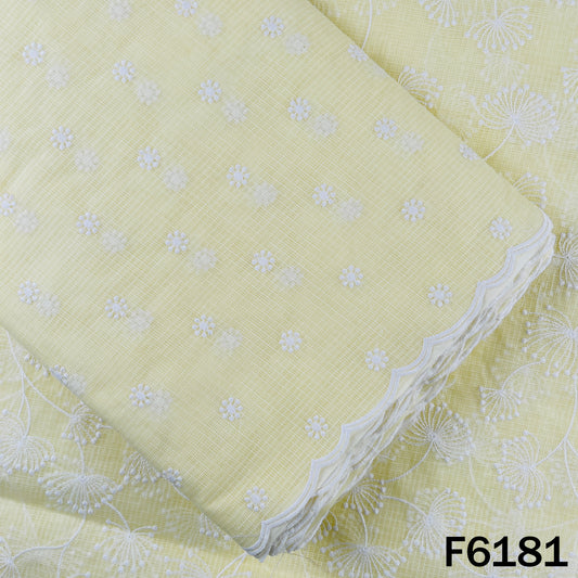 Thread Embroidered Kota Cotton Fabric - F6181