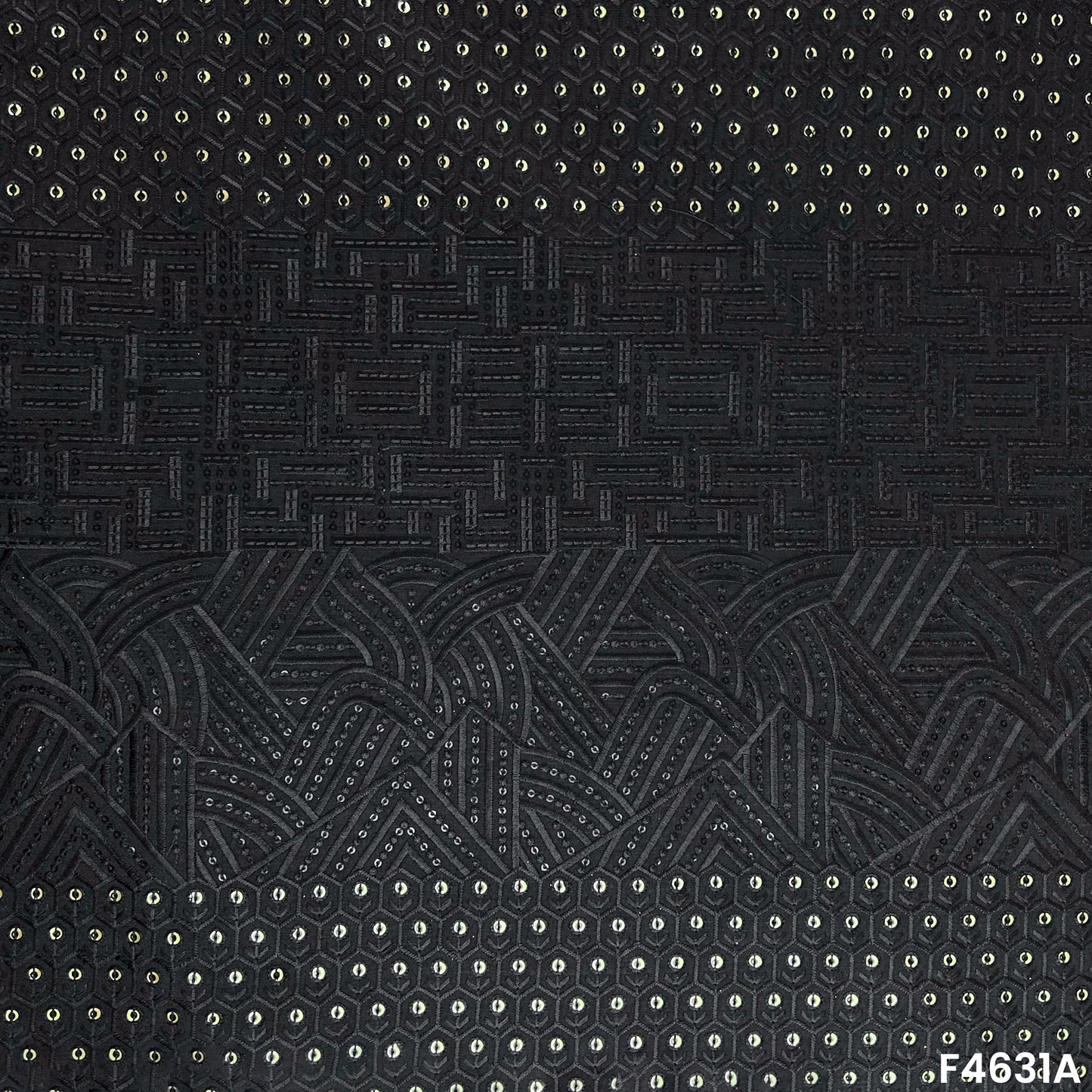 Thread Sequins Embroidered Raw Silk- F4631