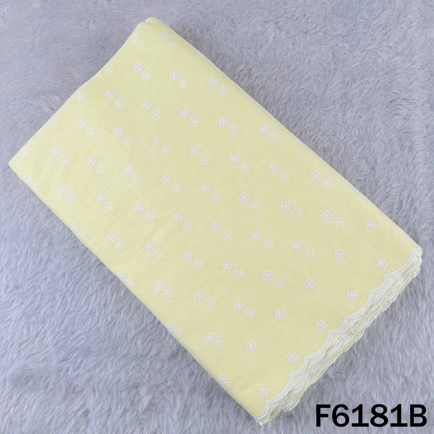 Thread Embroidered Kota Cotton Fabric - F6181