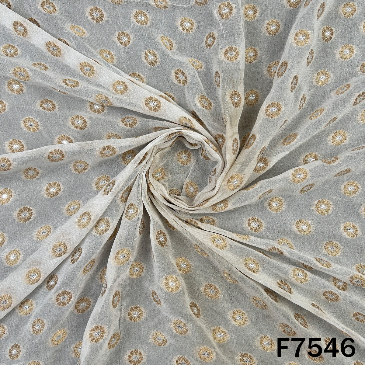 Dyeable Zari Work Georgette Fabric - F7546
