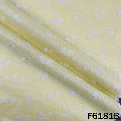 Thread Embroidered Kota Cotton Fabric - F6181