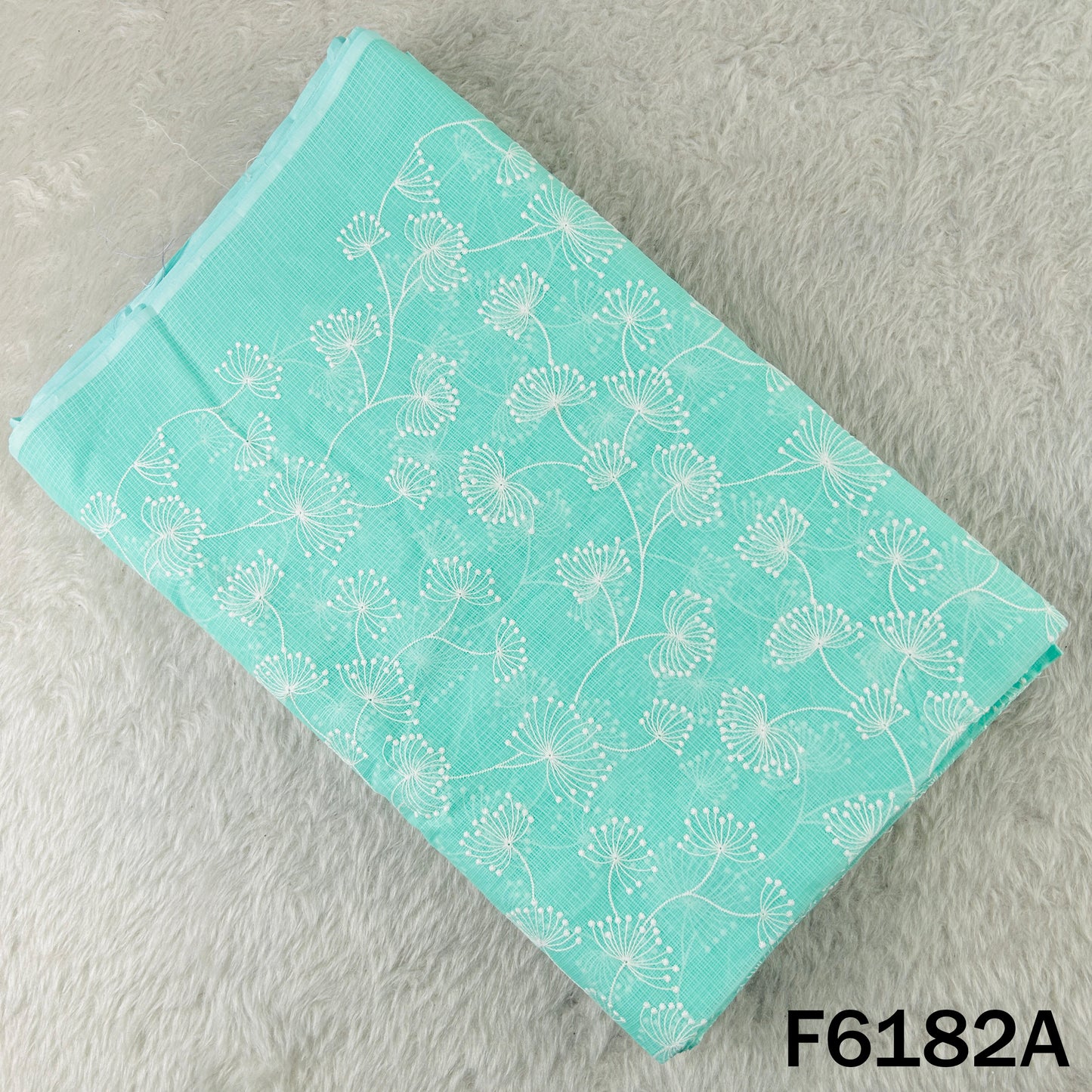 Thread Embroidered Kota Cotton Fabric - F6182