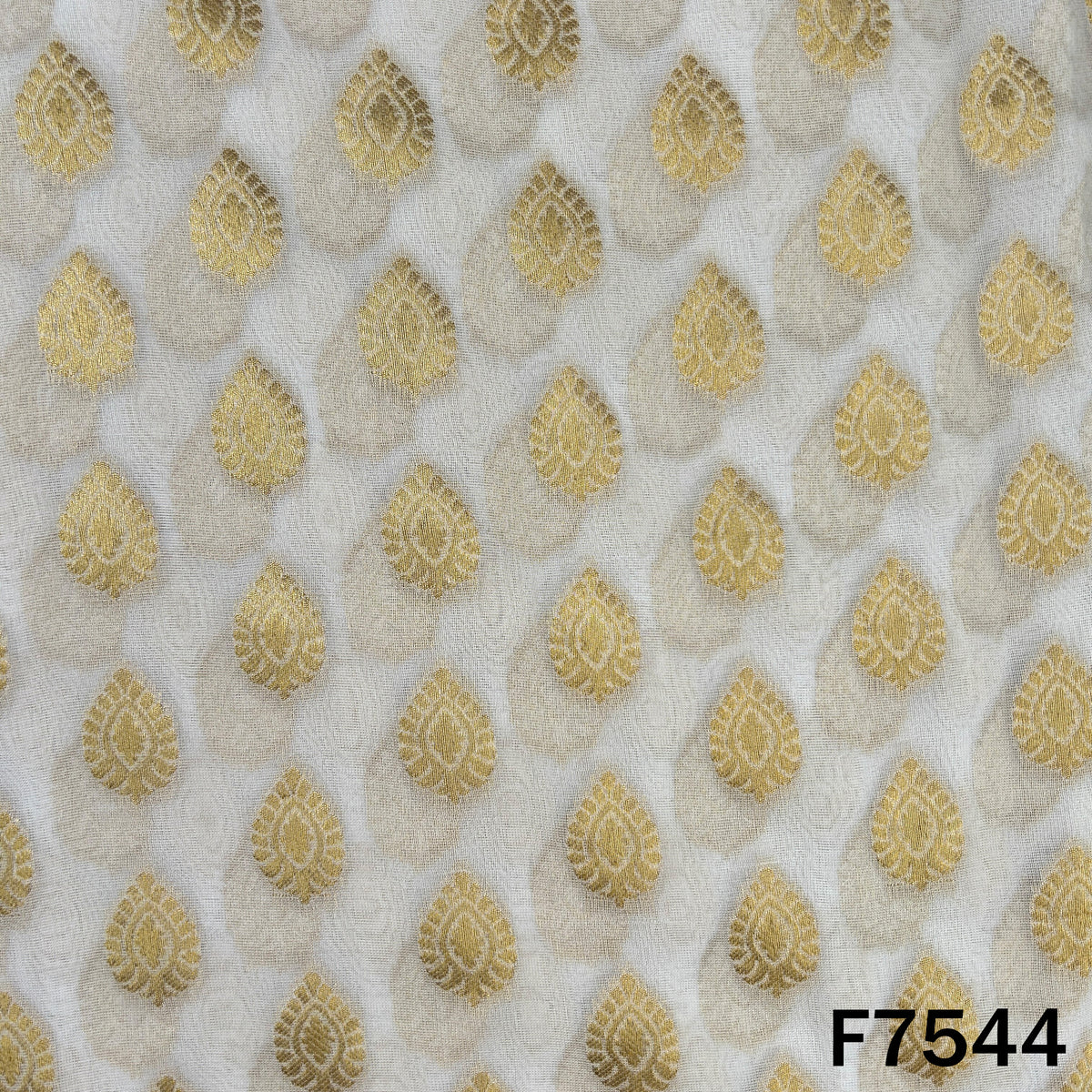 Dyeable Zari Work Georgette Fabric - F7544