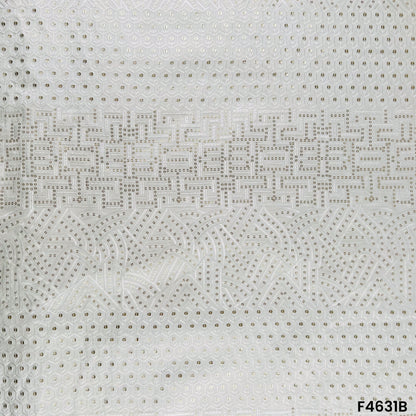 Thread Sequins Embroidered Raw Silk- F4631