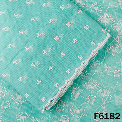 Thread Embroidered Kota Cotton Fabric - F6182