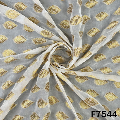 Dyeable Zari Work Georgette Fabric - F7544