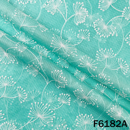 Thread Embroidered Kota Cotton Fabric - F6182