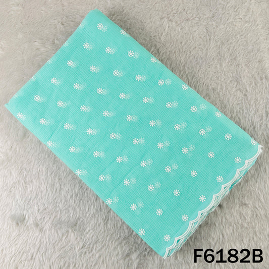 Thread Embroidered Kota Cotton Fabric - F6182