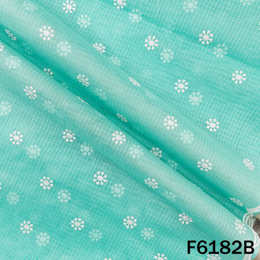 Thread Embroidered Kota Cotton Fabric - F6182