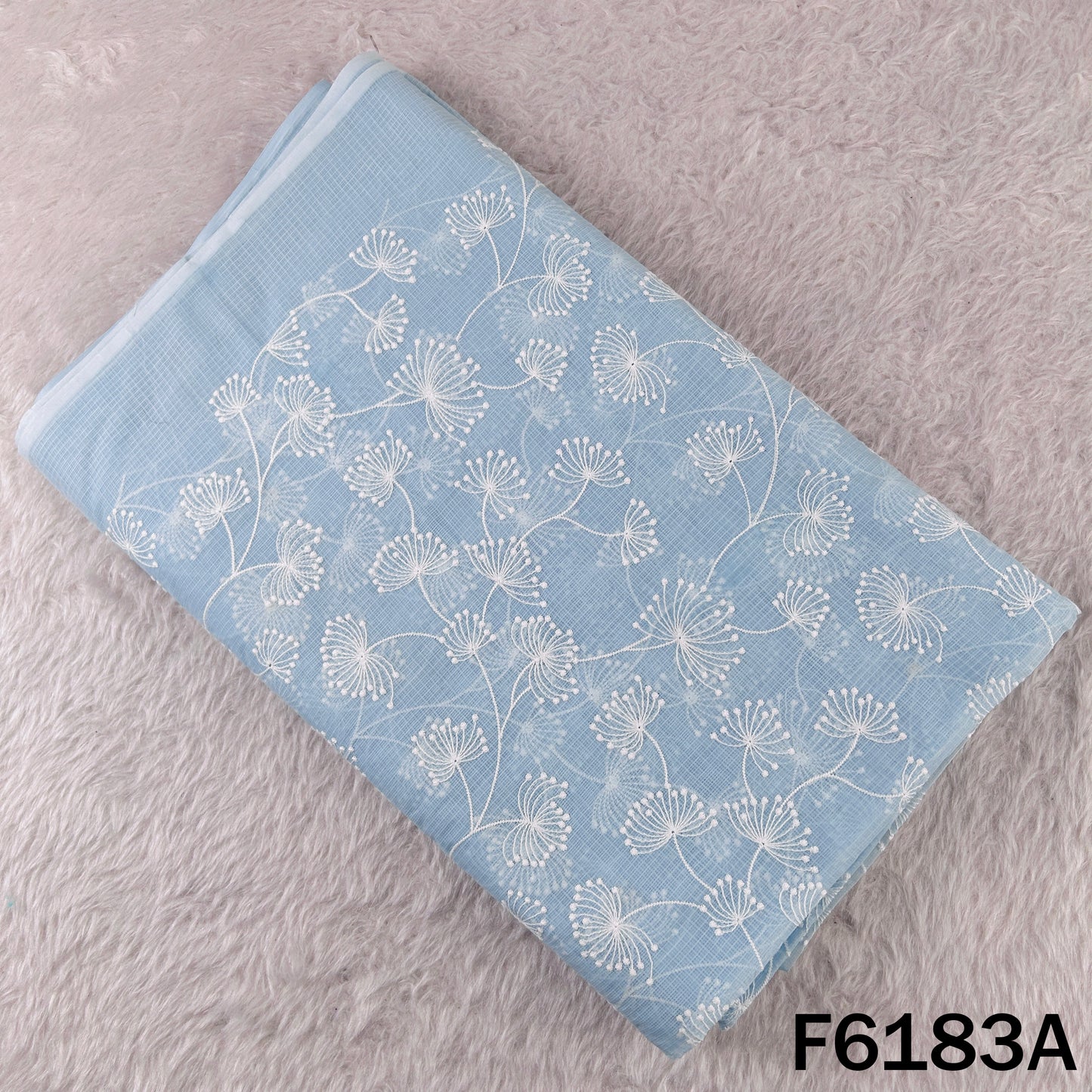Thread Embroidered Kota Cotton Fabric - F6183