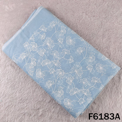 Thread Embroidered Kota Cotton Fabric - F6183